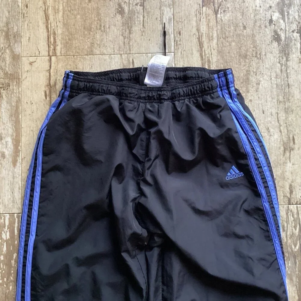 ADIDAS Windbreaker Track Running Pants Black Mesh Lined Men’s Medium - Picture 2 of 6